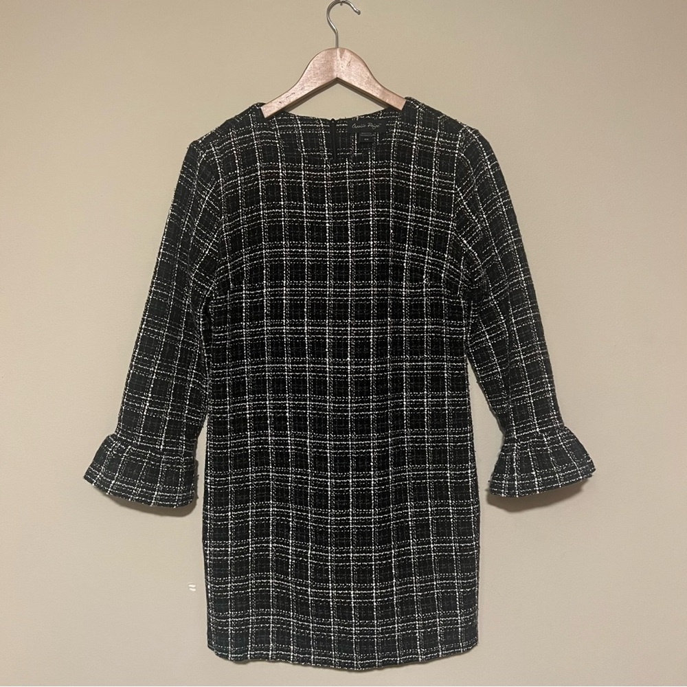 Charlie Paige Black and White Textured Dress